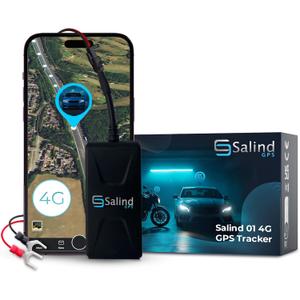 Salind 01 4G GPS Real-Time Tracker to Vehicle Battery (9-75V) - GPS Car Tracker Device with App Notification & Multiple Alerts - Vehicle Security for Car, Motorcycles, Vans - Subscription Required