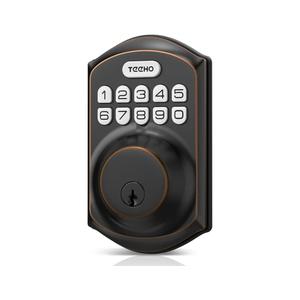 TEEHO TE001 Keyless Entry Door Lock with Keypad - Smart Deadbolt Lock for Front Door with 2 Keys - Auto Lock - Easy Installation - Oil-Rubbed Bronze