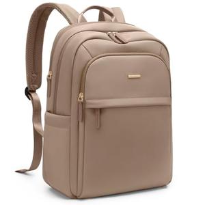 GOLF QUALITY Travel Backpack for Women Personal Carry On Bag Business Weekender Hiking Multilayer Laptop Bag,16 Inch,Champagne Brown