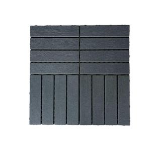 44 Pack Interlocking Deck Tiles, 12"x12"x0.8" Plastic Patio Flooring Outdoor Waterproof, All Weather Use for Balcony Porch Backyard PoolsideDark Grey, Stripe