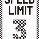 Speed Limit 3 Sign, 30x20cm/11.8x7.9in Vintage Metal Tinplate Sign Race Car Theme Party Decor for Boys Birthday Party Decoration Funny Birthday Gift