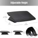 Mind Reader Foot Rest, Under Desk at Work, Ergonomic, Height Adjustable, Office, Plastic, Black