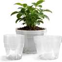 Gute 6/8/10 Inch Clear Nursery Pots with Drainage Holes (14 Pack), Reusable Plastic Plant Pots for Indoor & Outdoor Gardening, Ideal for Seedlings, Succulents, Vegetables, Orchids & More