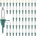 Riakrum 50 Pcs Christmas Replacement Mini Light Bulb 3 Volt 0.06 Watt Christmas Tree LED Light Bulbs Warm White Xmas Lights with Green Base for Party Holiday Indoor Outdoor Supplies