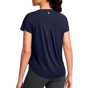 G Gradual Women's Workout Tops Short Sleeve Lightweight Athletic Yoga Running Shirts Loose Fit Quick Dry Gym T-Shirts(Navy,XS) (Blue, XS)