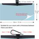 Veharvim Sun Visor Extender for Cars, Polarized Car Visor Extender Sun Blocker UV400, Adjustable Visor Extension, Clip on Sun Visor for Car, Universal, Glare, UV Protector (X-Large(1 Pack))