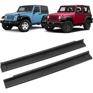 Door Sill Guards Kit Rubber Door Entry Guards Protector Wrangler JK Unlimited JKU 2 Door 2007-2018 Front & Rear JK Door Entry Edge Threshold Protection Decor