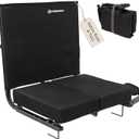 FUNDANGO Extra Wide Stadium Seats with Back Support for Adults, Padded Bleacher Chairs with Back and Cushion, Folding Bleacher Seats with Shoulder Strap for Football Baseball Sports, 18"W x 17.7"D x 21.7"H