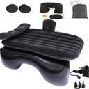 Inflatable Car Air Mattress Back Seat Bed,Thickened Car Travel Camping Air Mattress with Air Pump,Blow Up Bed Portable Car Sleeping Mattress for Car Universal SUV (Car Mattress01 Black)