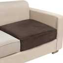 NAISI Couch Cushion Covers 1 Piece Velvet Stretch Sofa Seat Covers or Backrest Covers Soft Individual Couch Covers for Sectional Sofa(1 PC for Seat Cushion or Backrest,Brown)