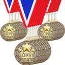 Quelay 30 Pcs 2'' Gold Medals for Awards Winner Bulk with Neck Ribbons Metal Trophy Award Prize Gift for Kids Students Adults School Graduation Participation Competitions