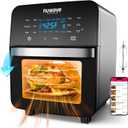 Nuwave Brio 15.5Qt Air Fryer Toaster Oven & Rotisserie Kit, 2024 New Advanced Turbo Convection Tech, Healthy PFAS Free, Max Even & Crisp, Powerful 1800W, 50-425F, 150 Presets, Smart Probe, 4 Rack