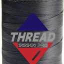 Sissewpro 8oz Bonded Nylon Thread 138 Upholstery Thread Heavy Duty for Sewing Machine Strong Black Threads for Leather Crafts Furniture Cusion,Boats Car Cover Seats,Canvas,Tex135,1500yds (Black)