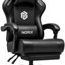 Gaming Chair for Adults with Footrest,Upgraded Ergonomic Chair,All Black