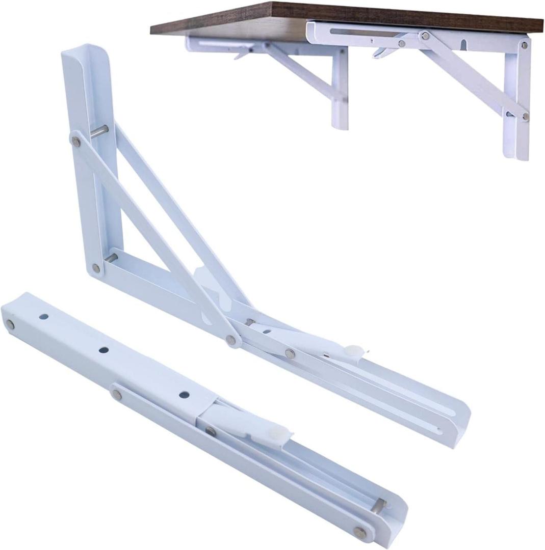 Folding Shelf Brackets 24 inch,Folding Brackets Heavy Duty Max.Load 410lb,DIY Space Saving Wall Mounted Folding Table,Pack of 2
