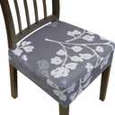 Dining Chair Covers,Seat Covers for Dining Room Chairs Set of 4,Stretch Kitchen Chair Covers,Removable Washble Dining Room Chair Seat Cover,Chair Slipcovers Protector (Pattern 12,With Zipper) (Branches and Leaves1)