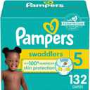 Pampers Baby Diapers - Swaddlers - Size 5, 132 Count, Ultra Absorbent Disposable Infant Diaper
