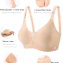 COOL CUTE Jelly Bras for Women No Underwire Sexy V-Neck Mesh Comfy Wireless Bralettes Seamless Everyday Tshirt Bra (Beige, S)