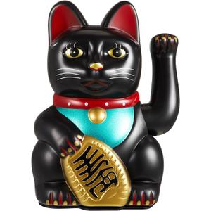 Chunful 6 Inch Lucky Cat Waving Arm Maneki Neko Lucky Beckoning Feng Shui Wealth Cat for Welcoming Fortune Wealth Prosperity Decoration, Battery Not Included(Black Color) Chunful 6 Inch Lucky Cat Waving Arm Maneki Neko Lucky Beckoning Feng Shui Wealth Cat for Welcoming Fortune Wealth Prosperity Decoration, Battery Not Included(Black Color)