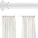 Tension Curtain Rod by EZFurni, 28 to 42 Inch, Adjustable Curtain Rods No Drilling, Heavy Duty tension Rod, AntiSlip Spring Loaded Curtain Rods for Window, Closet, Door, White