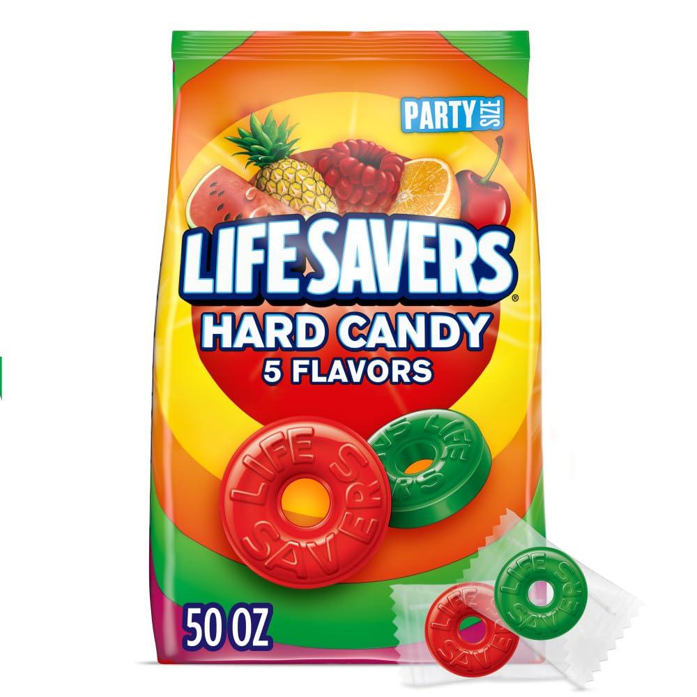LIFE SAVERS 5 Flavors Hard Candy, Party Size, 50 oz Bag (EXP 07/30/27)
