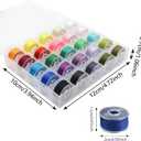 2 x 25Pcs Bobbins and Sewing Thread with Case for Singer Brother Babylock Janome Elna,Assorted Colors Pre-Wound Bobbins Set for DIYers
