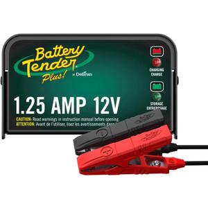 Battery Tender Plus 12V 1.25 AMP Car & Motorcycle Battery Charger and Maintainer, Float Charge for Automotive, and ATVs - Smarter Than a Trickle Charger