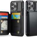 Vinich for iPhone 13 Pro Max Wallet Case with Card Holder, RFID Blocking Credit Slots Kickstand Shockproof Phone Cover for Women Men,Black
