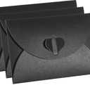 PATIKIL Gift Card Envelopes, 36 Pack Heart Shaped Clasp Small Gift Cards Holder Mini Envelope for Birthdays Weddings, Black