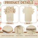 Menkxi 12 Pcs Mother's Day Wooden Coloring Crafts, Unfinished Blank Wooden Flowers Bouquet Card, DIY Mothers Day Embellishments Gift for School Classroom Activities Party Gift Favors Home Decoration