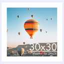 JCJMY 30x30 Picture Frame White with 24x24 Mat, Display Photo 24x24 with Mat or 30 x 30 Without Mat, Wall Hanging Large 30x30 Poster Frame with Shatter Resistant Plexiglass, White