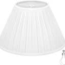 Pleated Lamp Shade, 6" Top x 13" Bottom x 7.2" High, White Empire Lamp Shade for Table Lamp Bedside Lamp, Modern Fabric Mushroom Lampshade Replacement for Wall Sconce, Spider, Clip on Adapter Included