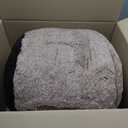 Round Pouf Ottoman 20"x15" Bean Bag Ottoman Soft Top Comfortable Small Foot Stool Foot Rest Pouf Brown Tall Footstool Ottomans Round Hassock Fluffy Boho Furniture Small Ottomans for Living Room