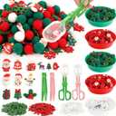 Christmas Sensory Bin Filler - 184 Pcs Christmas Fine Motor Toys, Colorful Counting Sorting Winter Decor for Kids, Pompoms Cups Tweezers Scissor Clips Xmas Resin for Preschool Education Activities