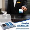 Foam Name Badge Holder with case (Holds 48 Badges) Foam Name Badge Holder Tray ID Badge Tray Organizer Clear Name Tag Holders for Desk Office School