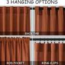 Terracotta Linen Curtains 84 inches Long 2 Panel Set Back Tab Rod Pocket Rustic Farmhouse Boho Curtains for Living Room Semi Sheer Brick Burnt Orange Bohemian Fall Decor for Dining Room Rust