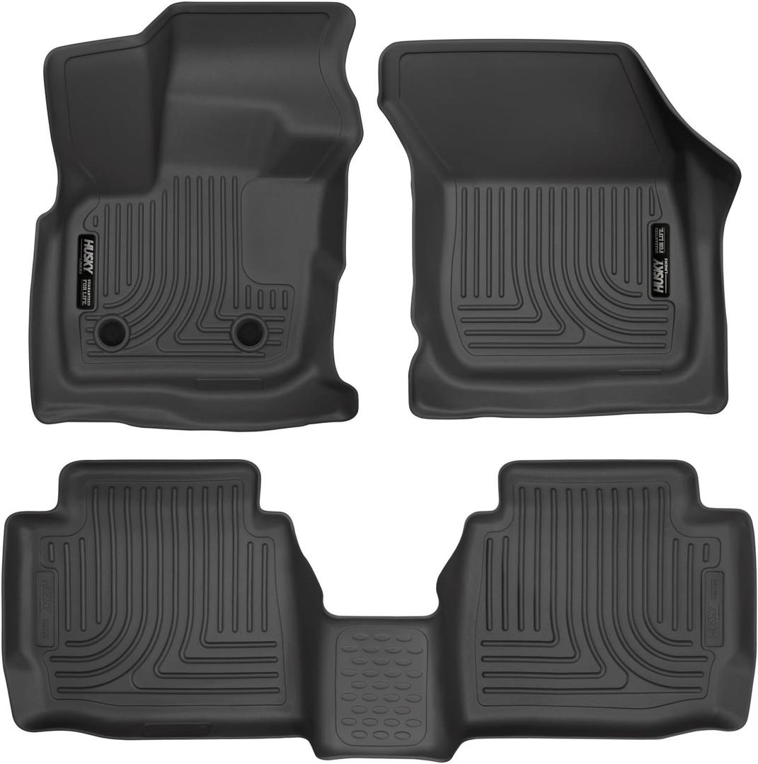 Husky Liners Weatherbeater Floor Mats | Fits 2017 - 2020 Ford Fusion & Lincoln MKZ | Front & 2nd Row, 3-pc Black - 98791