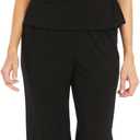 R&M Richards Women's 3-Piece Sequin Soutache Cardigan Pantsuit Set W/Necklace - Includes Tank Top & Wide Leg Pull-On Pants, 12, Champagne/Black