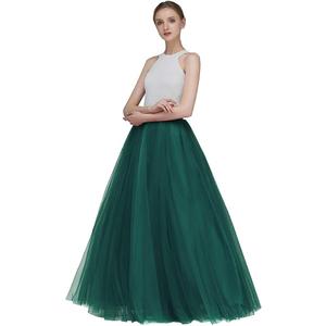 EllieHouse A Line Long Full Bridesmaid Tulle Skirt for Wedding Evening Party Prom P68 (Medium)