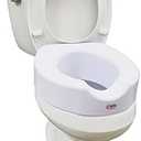 Carex Toilet Seat Riser With Quick-Lock, Raised Toilet Seat Adds 4 Inches of Height to Toilet - Toilet Seat Lifter With 300 Pound Weight Capacity, Slip-Resistant