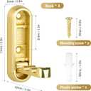 4PCS Metal Foldable Wall Hooks,Folding Wall Foldable Coat Hooks for Hanging Towels Clothes Hat Bags Keys(Gold)