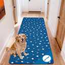 Fostanfly Washable Dog Pee Pads, 1 Pack 24''x72''(2x6ft) Non Slip Reusable Puppy Pee Pads with Great Urine Absorption, Dog Mats for Whelping, Potty, Runner Rug for Hallway, Entryway, Bedroom, Blue