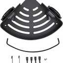 Drill Free Aluminum Bathroom Shelf Corner Shower Caddy,No Drilling Bathroom Shelf Suction Cup Large Capacity Storage Rack Wall Mounted Aluminum Alloy Rustproof Shelves for Easy