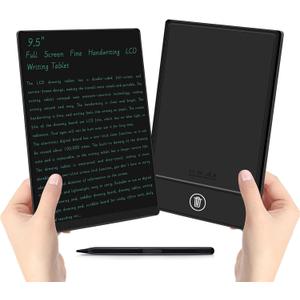Reusable LCD Writing Tablet for Adult: 9.5 Inch Full Screen Digital Drawing Tablet Erasable Digital Notepad Business Office Students Home Gifts for Birthday