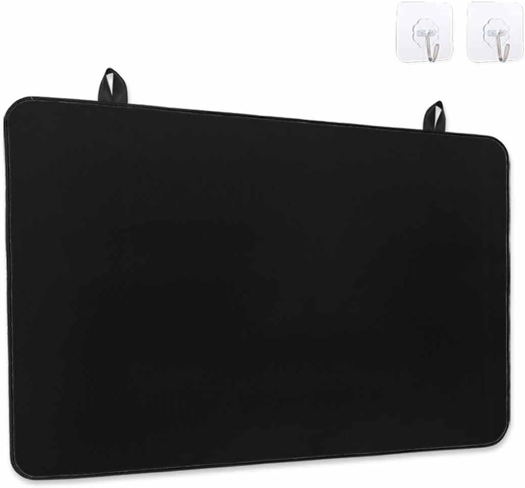 Stove Top Covers for Electric Stove 31x24 Inches, Black HeatResistant Glass Cooktop Protector, Pure Black Solid Color Simple Minimalism Art Ceramic Stovetop Countertop Covers Mat, Oven Cover