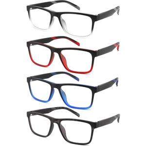 acavefox 4 Pack Reading Glasses Men Readers Computer Blue Light Blocking Comfortable Fashion Eyeglasses (Strength 3.75)