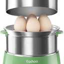 Hard Boiled Egg Cooker - CACHOO 14-Egg Rapid Stainless Steel Egg Boiler with 30-Min Timer & Auto Shut Off, Compact Electric Vegetable Steamer for Cooking, Dishwasher Safe, Retro Green (2-Tier)
