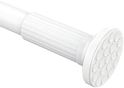 Umimile Tension Curtain Rod, 51-165 inches Adjustable Spring Shower Tension Curtain Rod, Stainless Steel Closet Rod for Windows or Shower, No Drilling, No Rust, Easy to Install, White