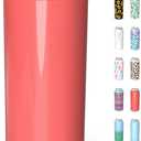 TILUCK Skinny Can Cooler for Slim Beer & Hard Seltzer, Stainless Steel, Doucle-Walled Stainless Steel Insulated Slim Cans, Standard 12 oz (Glitter Coral)