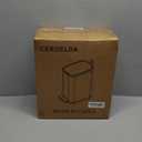 CEROELDA Small Bathroom Trash Can with Lid Soft Close-5L/1.3 Gal Slim Garbage Can-Metal Step Wastebasket-Rectangle Narrow Waste Bin for Office, Bedroom, Toilet, Live Room-White